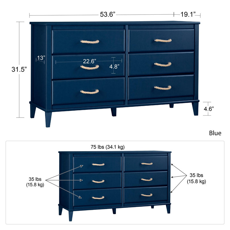 Sierra Ridge Mesa 6 Drawer Double Dresser